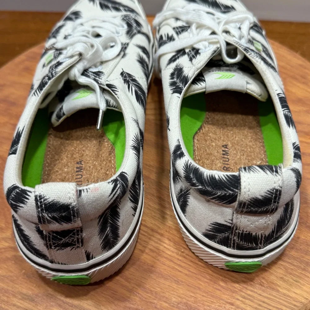 CARIUMA Sneakers Palm Leaf Print Lace Up Low Top Canvas Shoes men 11.5 Women 13‎